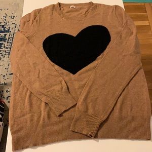 J.Crew Merino Wool asymmetrical heart sweater
